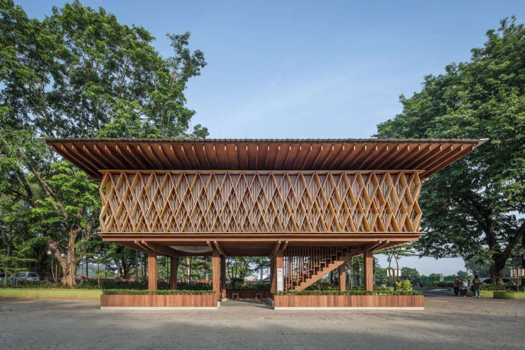 This outdoor library in Indonesia  is made entirely out of 