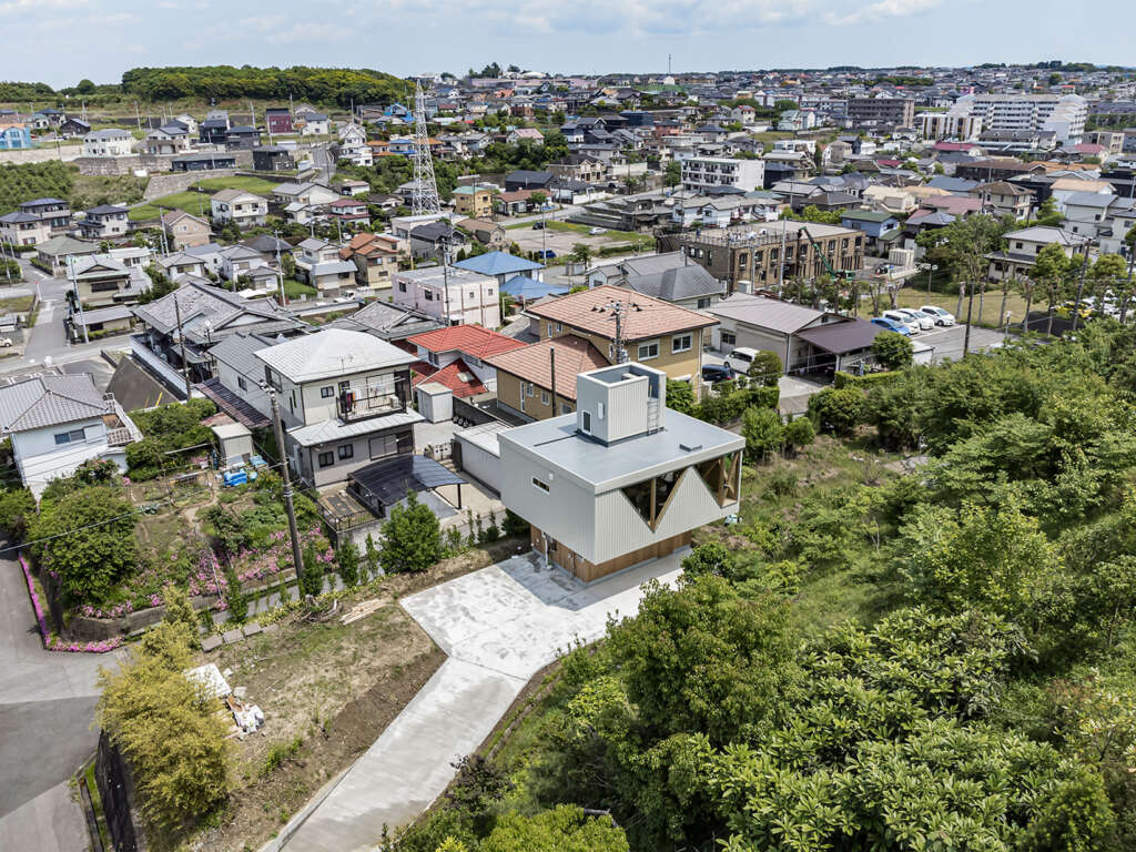 House for G kurosawa kawara-ten Kisarazu Kotak logam desain arsitektur Jepang