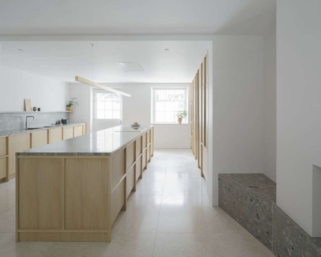 Arsitektur Rumah Batu untuk Perpanjangan Perpanjangan Renovasi London Desain Dapur Kayu Batu