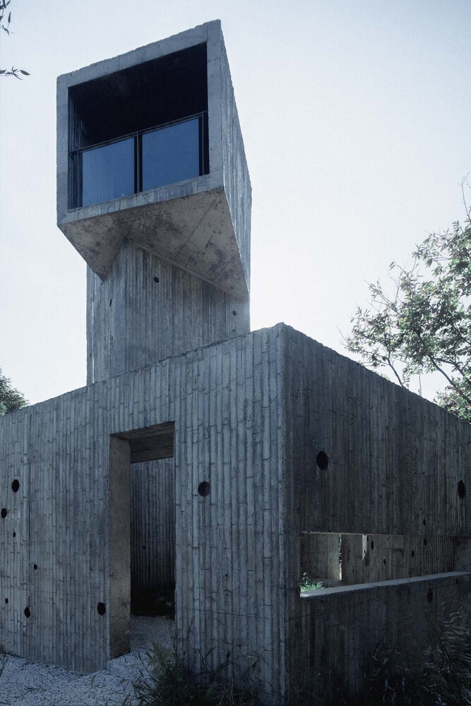 Stasiun Peristirahatan di Rumah Lompat Puncak Gunung Desain arsitektur beton Shaoxing China Lookout