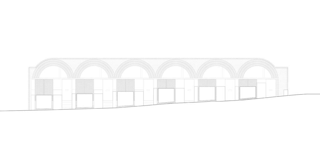 The Arches DHaus London Inggris Brick Apartment Design Architecture Dartmouth Park East elevasi
