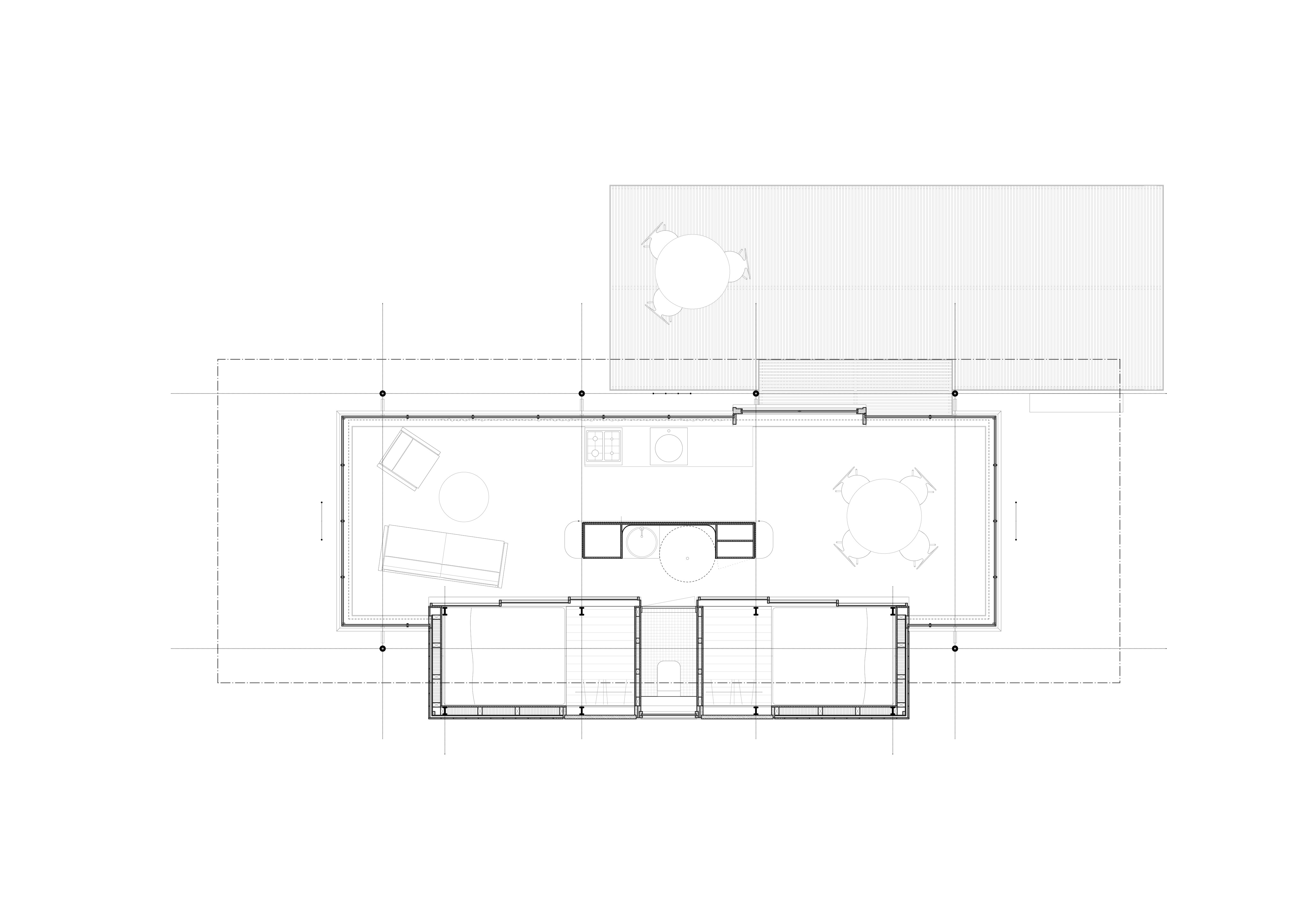 rumah liburan Hof Ahmen Atelier Sunder-Plassmann Kabin Berlin Jerman Desain Rumah Kaca Arsitektur Denah Lantai Dasar