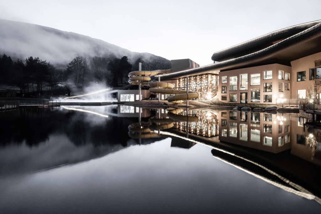 Falkensteiner Family Resort Lido noa* jaringan arsitektur Pustertal Valley South Tyrol Italy Design Pool