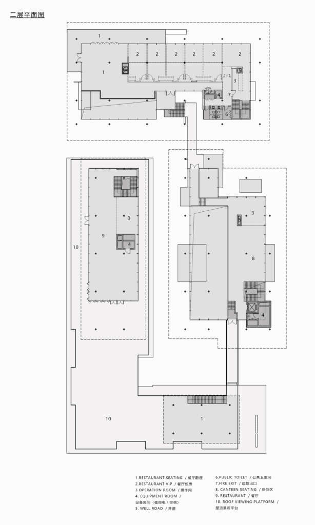 PULO Market a9a rchitects Zhengzhou Henan Cina Desain Arsitektur Pasar Kayu Massal Denah Lantai Dua