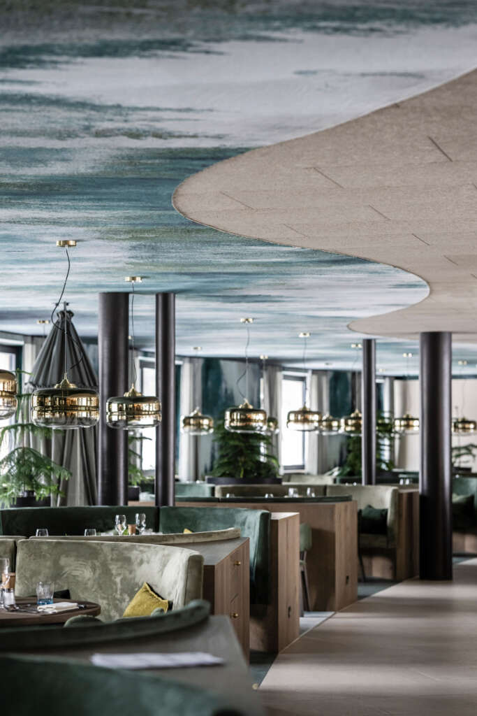 Falkensteiner Family Resort Lido noa* jaringan arsitektur Pustertal Valley South Tyrol Italy Design Dining Room