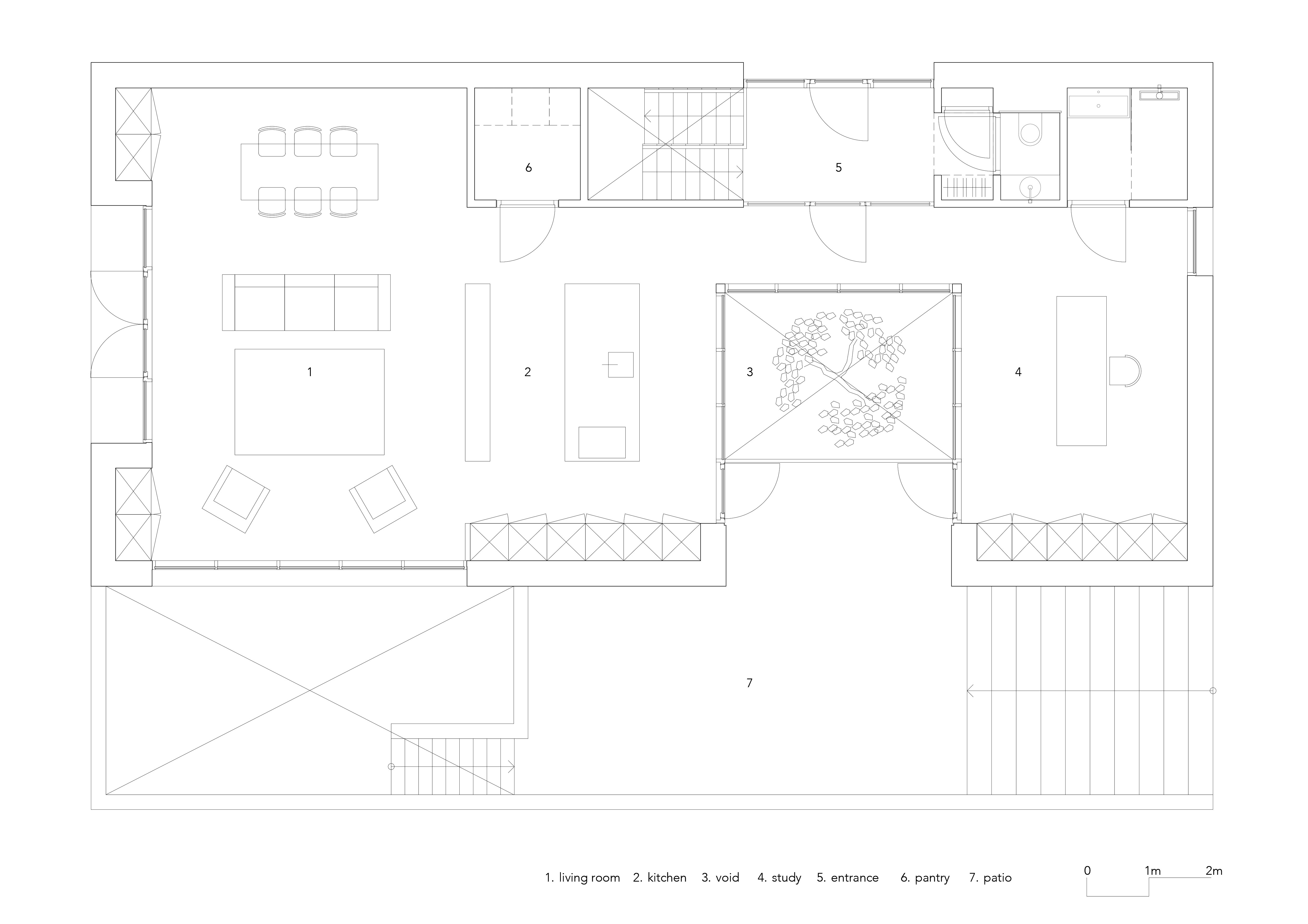 Studio Terphouse Rotterdam Desain Rumah AAAN Arsitektur Lansekap Polder Denah Lantai Dasar