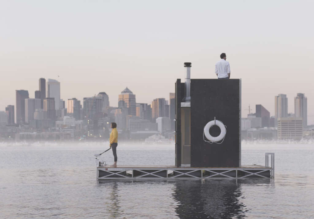 wa_sauna GO'C Seattle Washington Kevin Scott Mengapung Desain Arsitektur