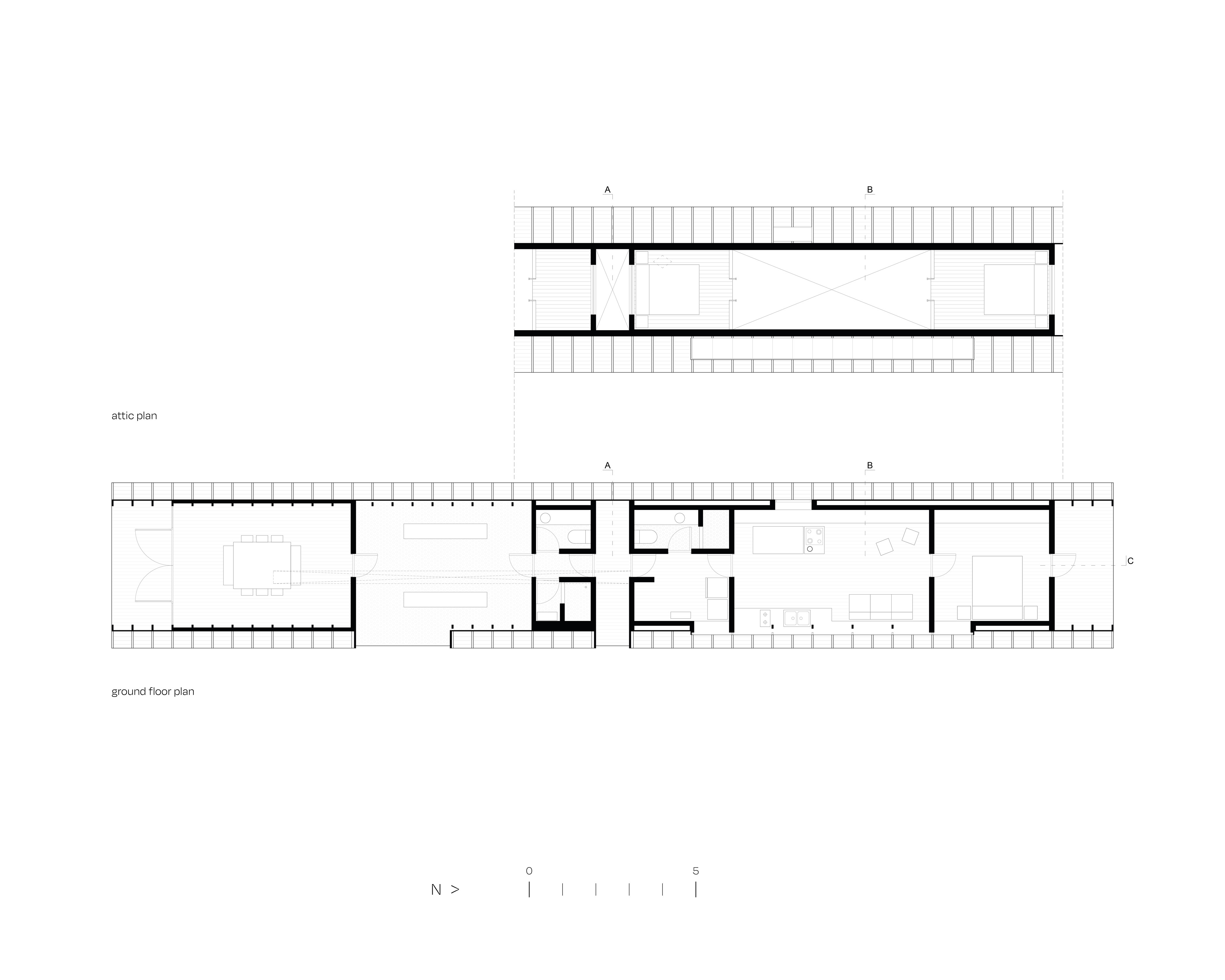 Rumah Aladino Ivan Bravo Arsitek Puerto Varas Chile A-Frame Design Architecture Denah lantai