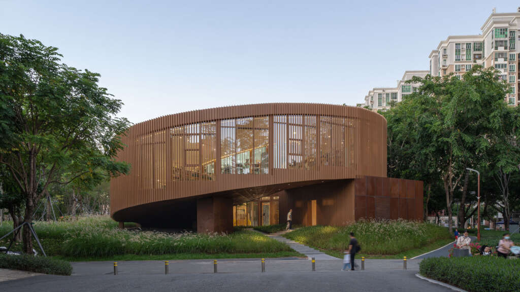 Serpentine Bookhouse ATELIER XI Library Arsitektur Desain Cina Provinsi Guangdong Shenzhen